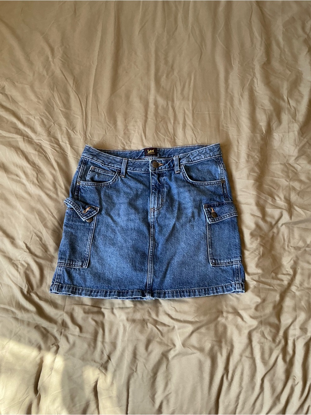 Lee Blue Denim Cargo Mini Skirt